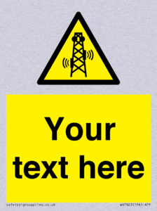 Custom warning RF radiation transmitter
